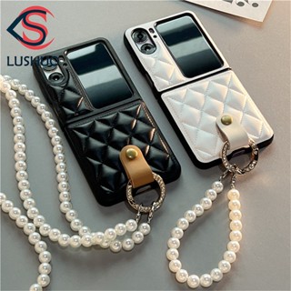 Lushuo เคสโทรศัพท์มือถือหนัง ฝาพับ ปิดด้านหลัง หรูหรา พร้อมสายสะพาย และสายคล้อง สําหรับ OPPO Find N2 findn2