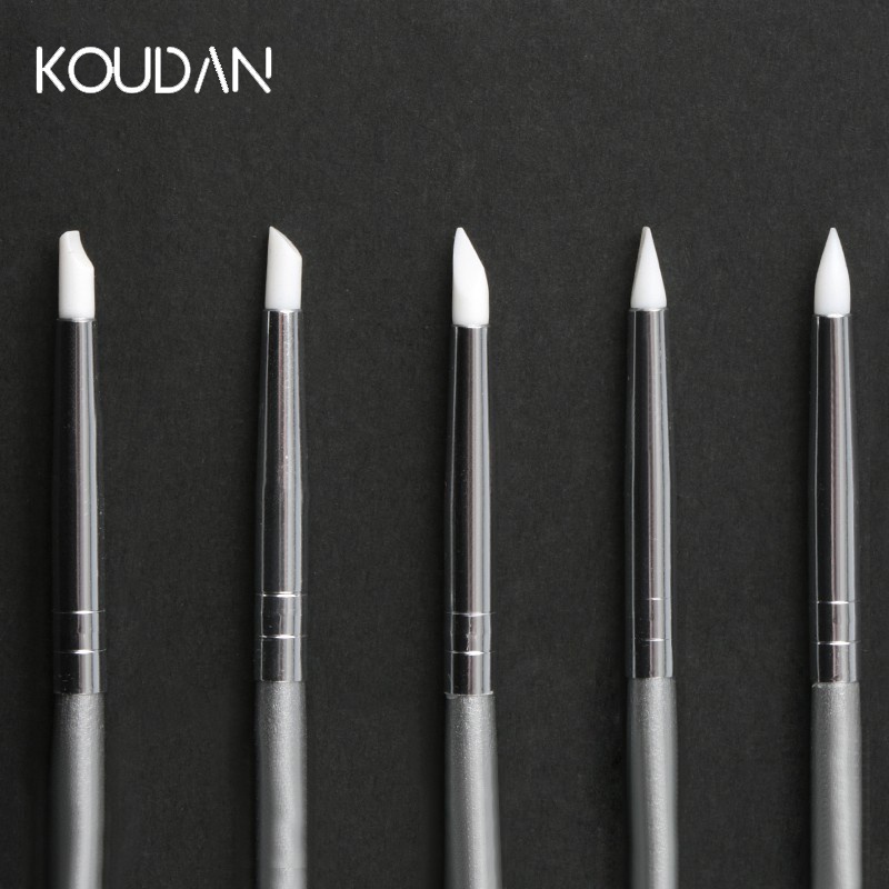 Koudan ชุดแปรงปากกาซิลิโคน ลายนูน สําหรับตกแต่งเล็บเจล 5 ชิ้น