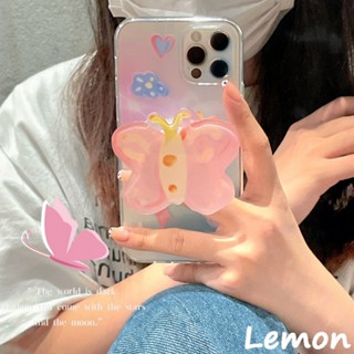 [Lemon] เคสโทรศัพท์มือถือ ลายผีเสื้อ พร้อมขาตั้ง สไตล์เกาหลี สําหรับ iPhone 14 14pro 14promax 14plus 13 13pro 13promax 7 8 7plus 8plus 11 12 XR XSMAX 12pro 11promax 12promax