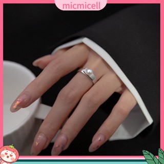 &lt;micmicell&gt; แหวนทองแดง ประดับไข่มุกเทียม หรูหรา สไตล์มินิมอล เครื่องประดับ สําหรับงานปาร์ตี้