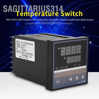 Sagittarius314 REX-C700 0-400 ℃ Digital PID Temperature Controller เทอร์โมคัปเปิลอินพุตรีเลย์เอาต์พุต 220V