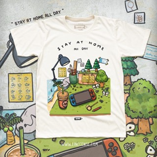 Stay at Home "All Day" T-shirt เสื้อยืด ลายเกมส์