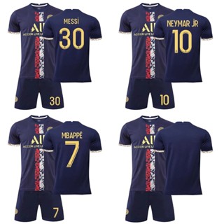 เสื้อกีฬาแขนสั้น ลายทีมชาติฟุตบอล Messi Neymar Mbappe 2022-23 Season Special Edition ชุดเยือนปารีส แฟชั่นฤดูร้อน สําหรับผู้ชาย