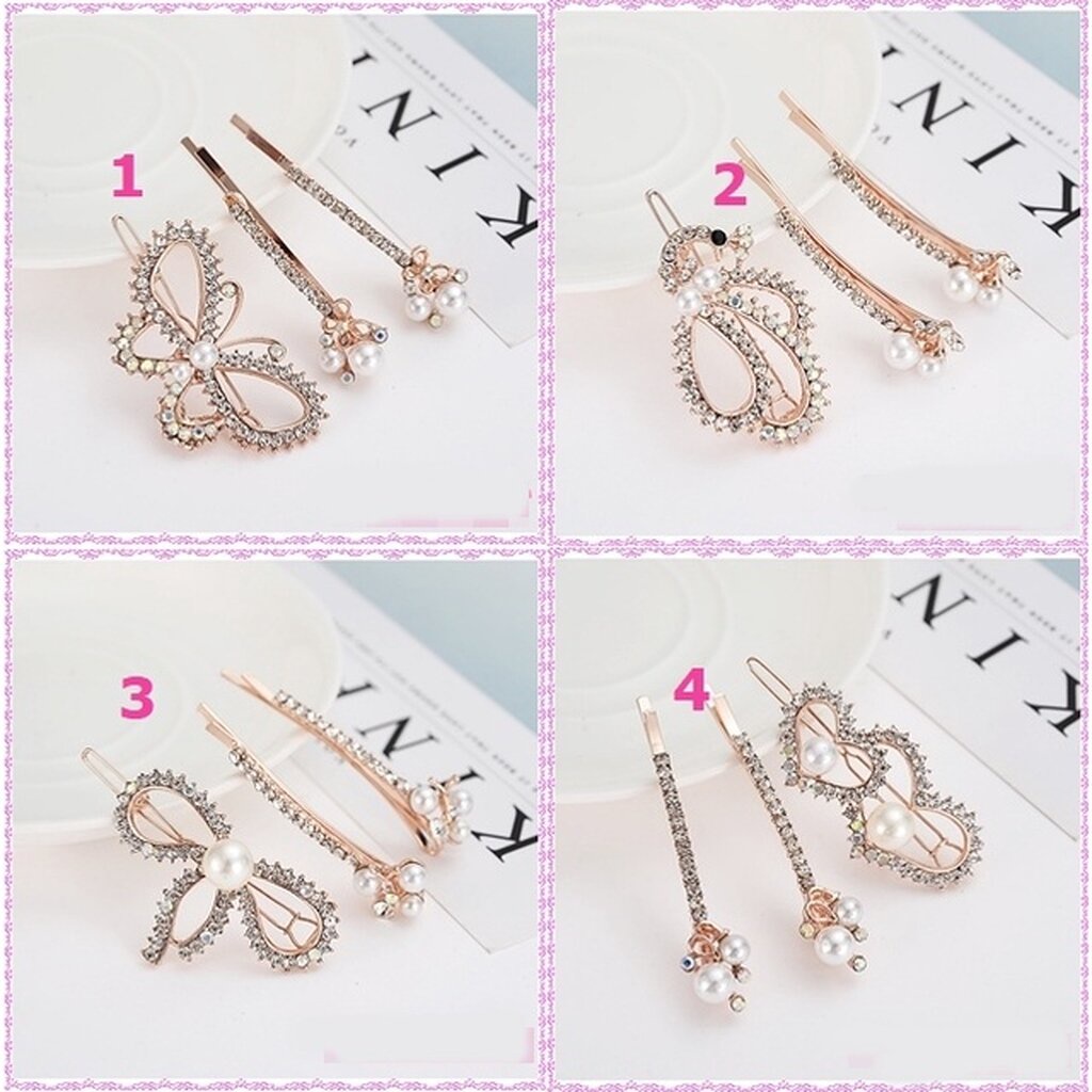 กิ๊บติดผมเพชร สวยคุ้มค่า ได้ถึง 3 ชิ้น งานสไตล์เกาหลี
