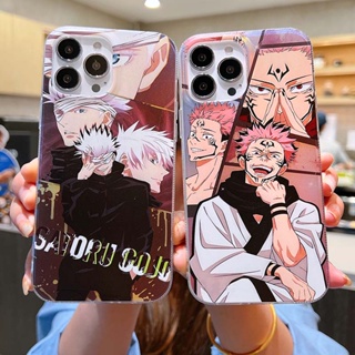 เคสโทรศัพท์มือถือ ผิวด้าน พิมพ์ลาย Jujutsu Kaisen Gojo Sukuna สีเงิน สําหรับ iPhone 14 Pro 13 12 Pro Max 11