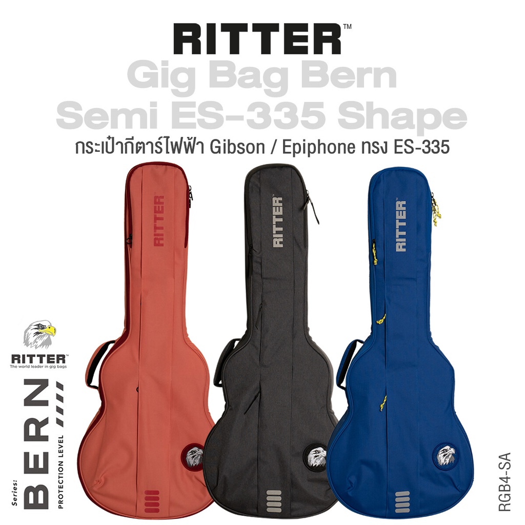 Ritter™ RGB4-SA Gig Bag Bern for 335 Electric Guitar กระเป๋ากีตาร์ไฟฟ้า Gibson / Epiphone ทรง ES 335 บุหนา 28 มิล ช่องซิ