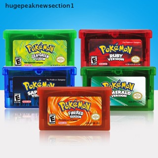 Hugepeaknewsection1 ตลับเกมวิดีโอเกม เวอร์ชั่น USA 32 บิต สีแดง ใบไม้สีเขียว ทับทิม ไพลิน สําหรับ GBA Series Nice