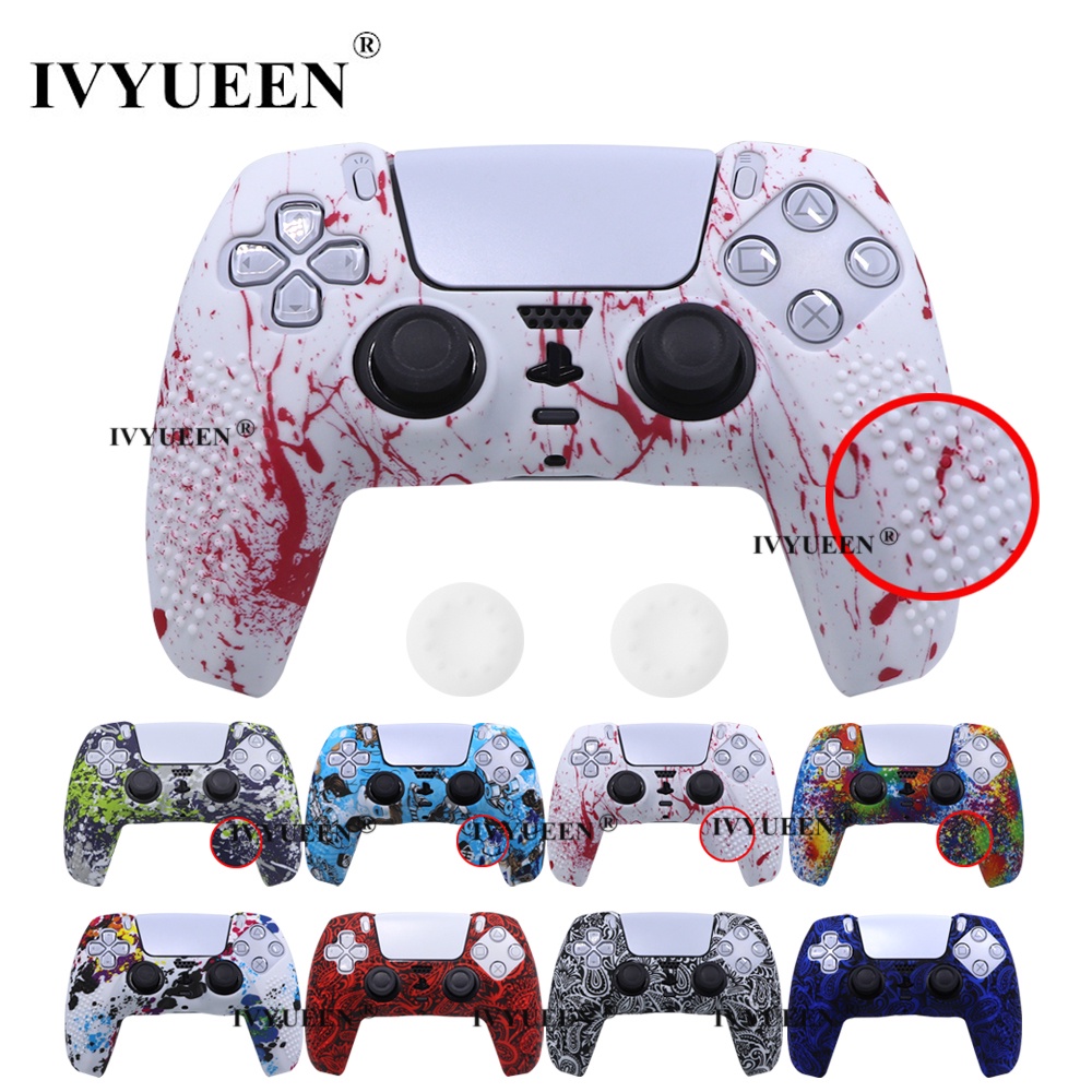 ผิวป้องกันการพิมพ์กันลื่นสําหรับ PlayStation 5 PS5 Controller เคสซิลิโคน Dualsense Grip Cap