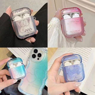 เคสหูฟัง ทรงสี่เหลี่ยม ไล่โทนสี สําหรับ Airpods 1 2 3 Pro Airpod Pro 2nd