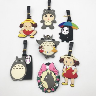 ป้ายแท็กกระเป๋าเดินทาง pvc แบบนิ่ม ลายการ์ตูน My Neighbor Totoro Faceless แบบสร้างสรรค์ สไตล์ญี่ปุ่น สําหรับผู้ชาย