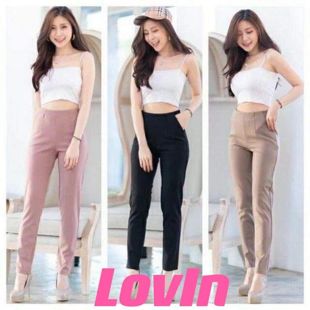 LoveInTh กางเกงฮานาโกะ ตะขอหน้า ขายาว 9 ส่วน