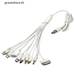 Greatshore 10in1 อะแดปเตอร์สายชาร์จ USB อเนกประสงค์ สําหรับโทรศัพท์มือถือ Iphone 6 7 TH