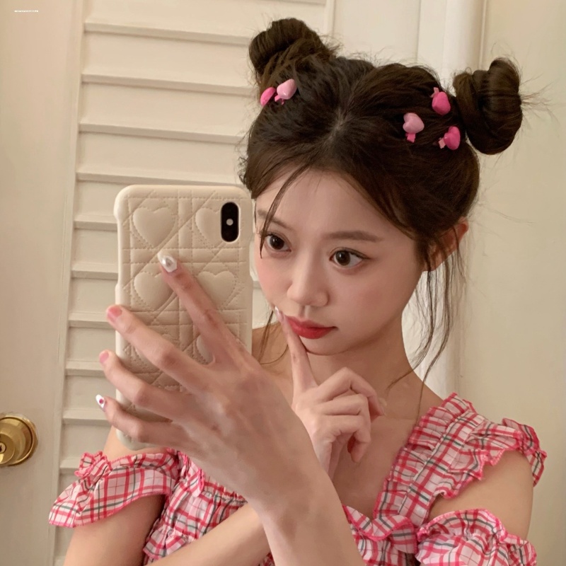 กิ๊บติดผม รูปหัวใจ สีชมพู สไตล์เกาหลี สวยงาม เหมาะกับของขวัญวันเกิด สําหรับนักเรียนผู้หญิง