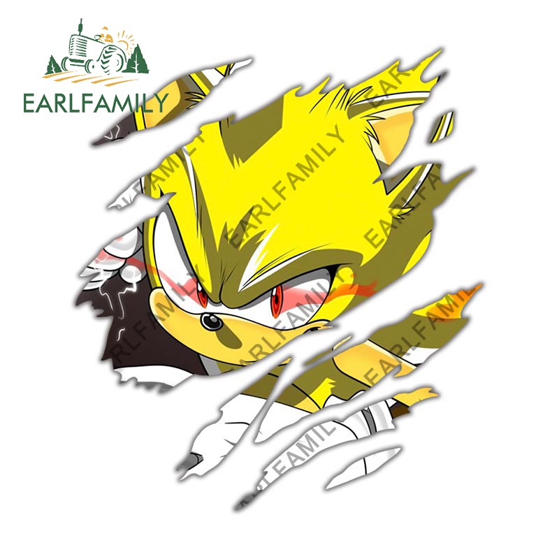 EARLFAMILY 13 ซม. 11.5 ซม.Sonic Tearรถสติกเกอร์การ์ตูนCreative Decalกระเป๋าเดินทางกระดานโต้คลื่นรถจักรยานยนต์Graffitiกระจกรถจัดแต่งทรงผม