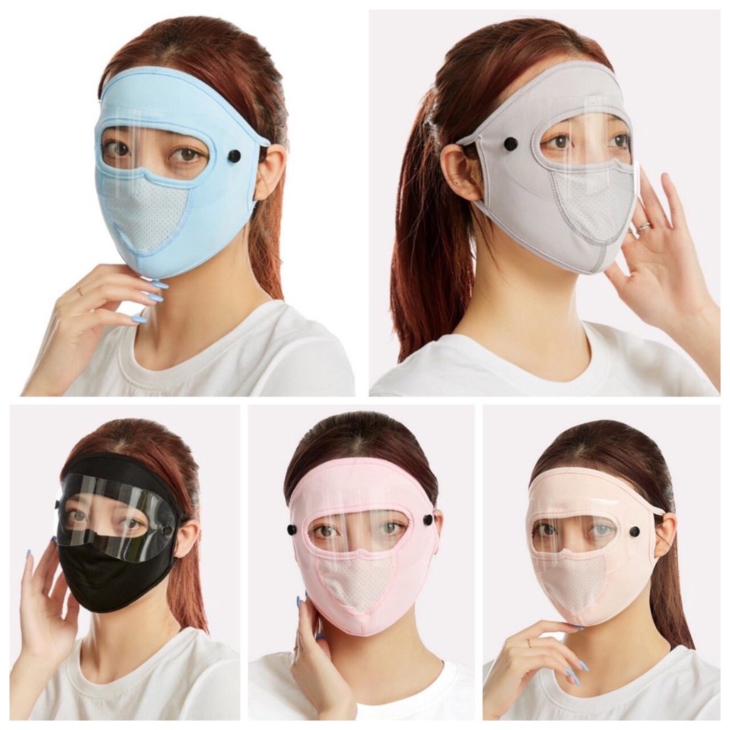 🌷 หน้ากาก กันแดด รุ่นกันลม กันฝุ่น UV แบบเต็มหน้า ออกกำลังกาย กีฬา ยืดได้เยอะ ระบายอากาศดี นุ่มสบาย สไตล์เกาหลี 🌷 - รูปที่ 2