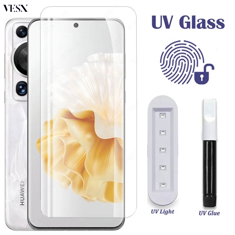 ฟิล์มกระจกกาว UV รุ่นใหม่ล่าสุด แบบจอโค้ง Huawei P60 P50 P40 P30 Mate 50 40 30 20 Nova 11 Ultra 10 9 8 7 Pro Plus Pro+ 4G 5G 2023