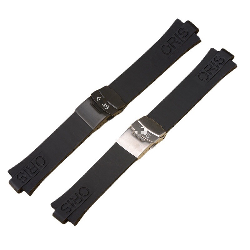 สายนาฬิกาซิลิโคนกันน้ํา ปรับให้เข้ากับ ORIS ORIS ดําน้ํา Series 733 สร้อยข้อมือยางชายนูนปาก 24 * 11 