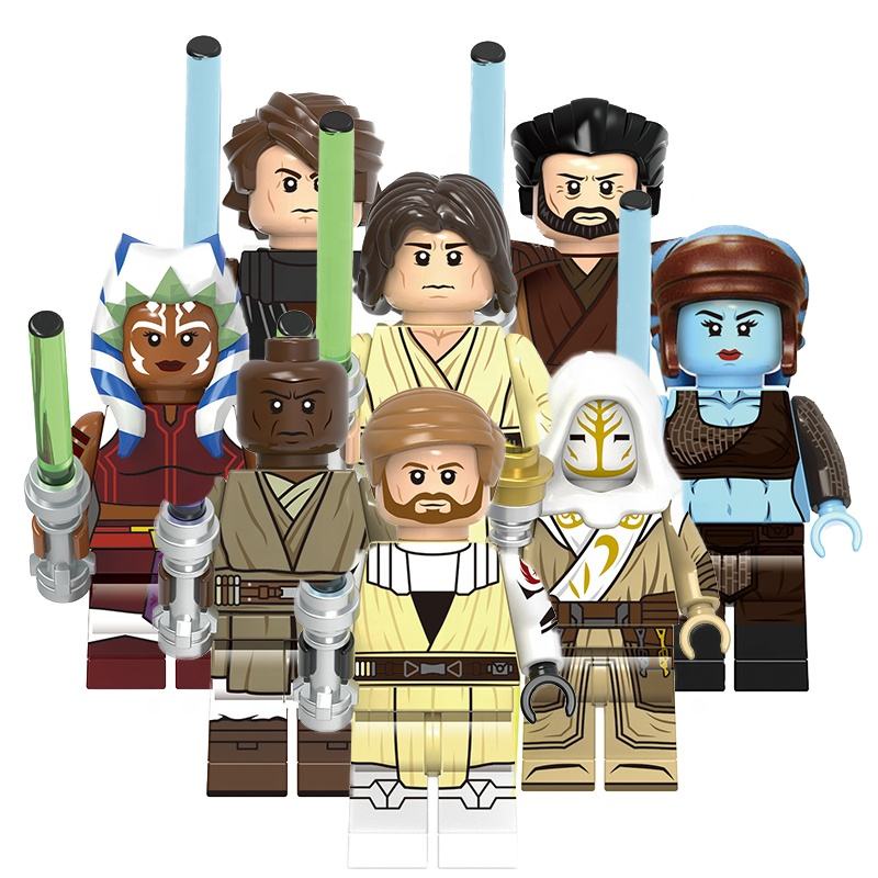 ฟิกเกอร์ Obi-Wan Kenobi Qui-Gon Jinn Anakin Skywalker Mace Windu Ahsoka Tano Aayla Secura ขนาดเล็ก ของเล่นสําหรับเด็ก