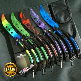 มีด NEW!! Balisong มีดบาลิซอง มีดควง มีดซ้อม มีดผีเสื้อ มีดCSGO Counter Strike ไร้คม