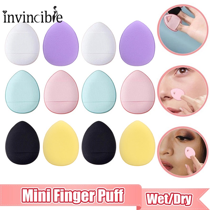 พัฟฟองน้ําแต่งหน้า ขนาดเล็ก แบบพกพา ล้างทําความสะอาดได้ สีสันสดใส สําหรับผู้หญิง