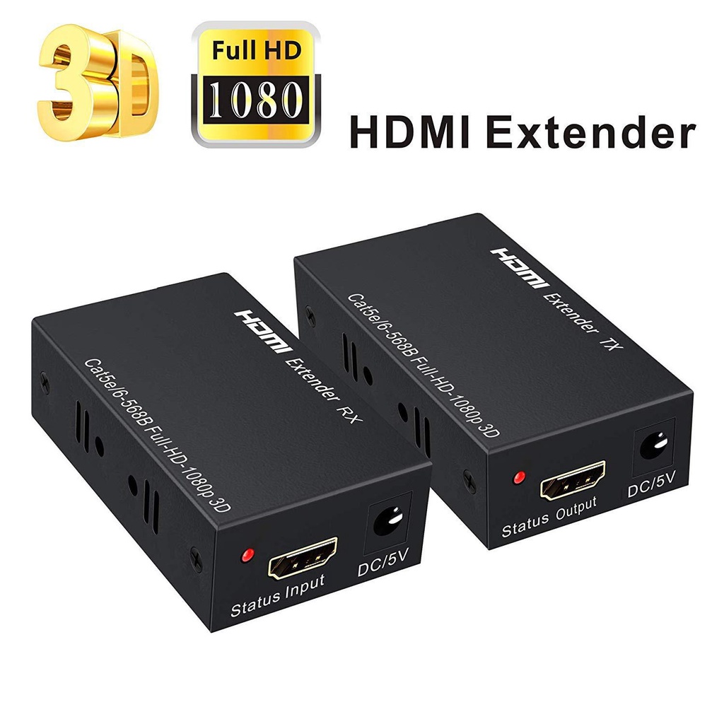 60M HDMI Extender Over Cat5e/6 สายสําหรับ PC แล็ปท็อป TV Monitor - 1080P HDMI to Ethernet RJ45 Repea