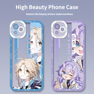 เคสโทรศัพท์มือถือ TPU ใส กันกระแทก ป้องกันกล้อง ลายการ์ตูนเกม Honkai Star Rail สําหรับ IPhone 14 13 12 Pro Max 13Mini March 7 YanQing HeiTa BaiLu