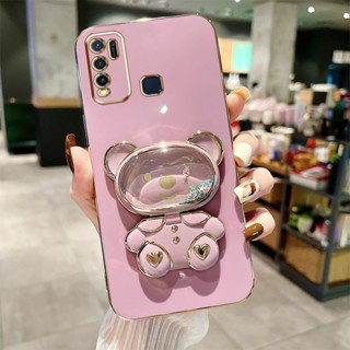 เคสโทรศัพท์ซิลิโคน TPU แบบนิ่ม ลายการ์ตูนหมี ป้องกันกล้อง สําหรับ Vivo Y50 Y30 Y30i Y72 5G Y52 5G Y51 2020 Y31 2021