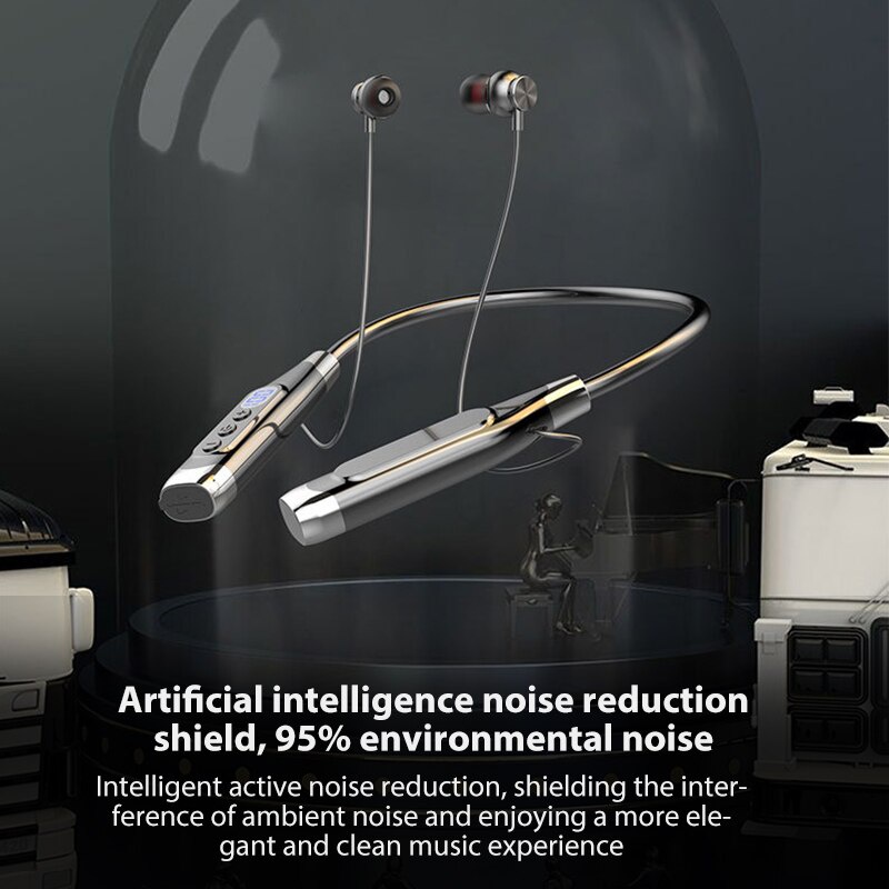 Jyc Original 100 ชั่วโมงความอดทนหูฟังบลูทูธ TFCard หูฟังไร้สายเบสพร้อมไมโครโฟนสเตอริโอหูฟังแบบคล้องคอชุดหูฟังกีฬา