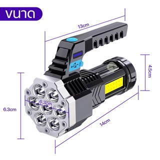 ไฟฉาย ไฟฉาย มัลติฟังก์ชั่น ไฟฉายพกพา ไฟฉาย 4 โหมด + COB LED ความสว่างสูง ไฟฉายแรงสูง ไฟฉายเดินป่า