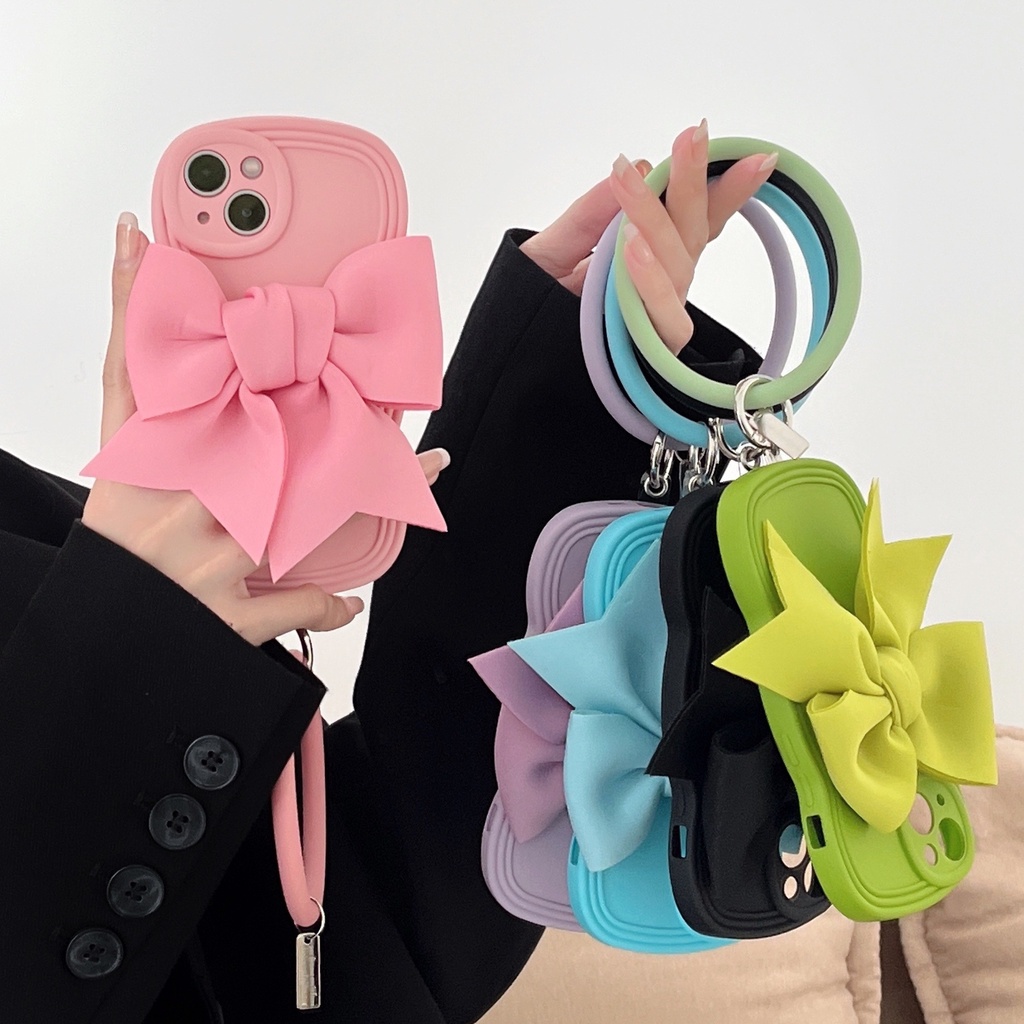 เคสโทรศัพท์มือถือ TPU ลายโบ 3D สีชมพู พร้อมสายคล้องมือ สําหรับ Huawei Y70 Y90 X7 X8 X9 X9A Y7A Y9A Y