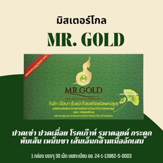 MR.GOLD มิสเตอร์โกล ใบแปะก๊วยสกัด ชนิดแคปซูล กิงโก บิโลบา เหมาะสำหรับผู้ที่ ปวดเช่า ปวดเมื่อย ปวดหลัง เก๊าท์ เหน็บชา กระ