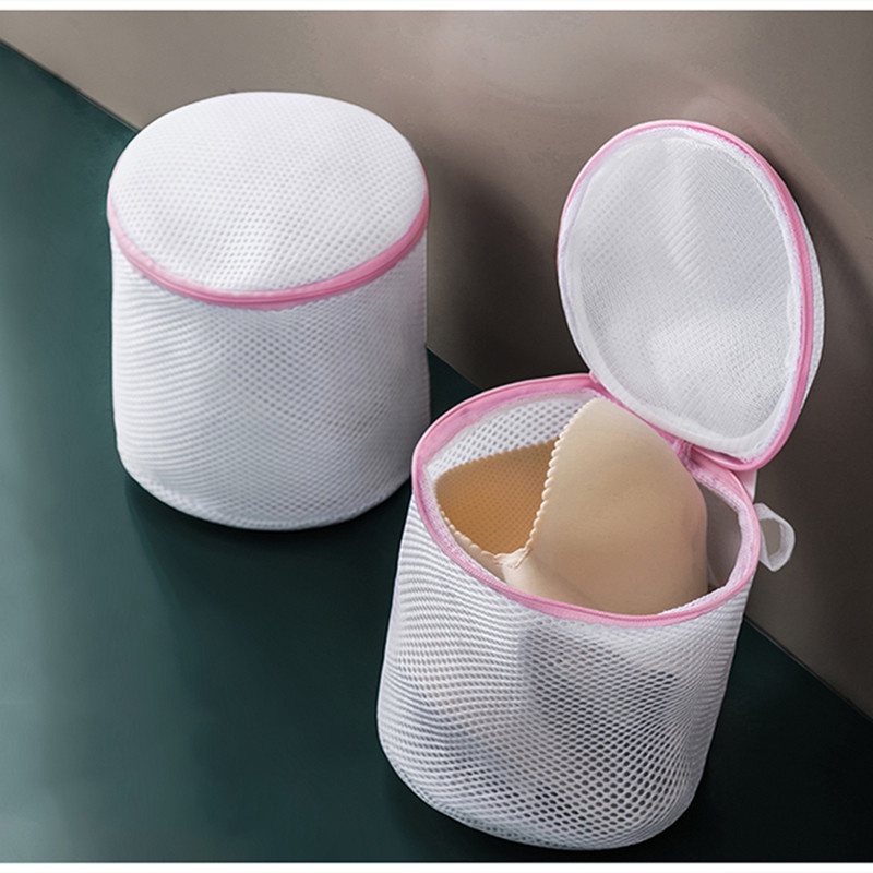 Cozy สีชมพู-ถุงซักผ้า ทนทานและนำกลับมาใช้ใหม่ วัสดุที่ดี ถุงตาข่ายซักผ้าอเนกประสงค์ หลายขนาด - รูปที่ 3