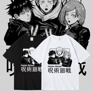 เสื้ออนิเมะ Jujutsu Kaisen ลายการ์ตูน แขนสั้นคอกลม ใส่ได้ทั้งชายหญิง เสื้อยืด Itadori Yuji สกรีนลายสวยงาม พร้อมส่ง