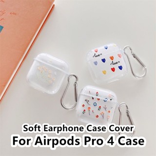 เคสหูฟัง แบบนิ่ม สีโปร่งใส แบบเรียบง่าย สําหรับ Airpods Pro 4 Pro 4