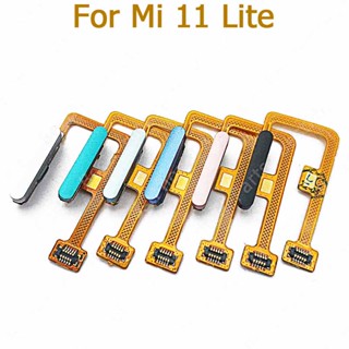 สําหรับ Xiaomi Mi 11 Lite ของแท้ ลายนิ้วมือ เซ็นเซอร์ ปุ่มโฮม ริบบิ้น ยืดหยุ่น อะไหล่สํารอง