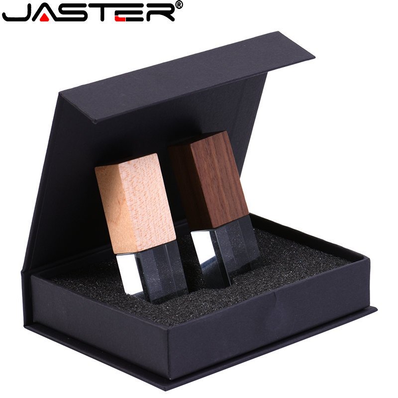 Jaster (ฟรีโลโก้ที่กําหนดเอง) แฟลชไดรฟ์ USB 2.0 128GB 64GB พร้อมกล่องแฟลชไดรฟ์ 32GB 16GB 8GB 4GB