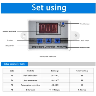 W3001 W3002 มัลติฟังก์ชั่น 220V Incubator Digital Temperature Controller Thermostat เทอร์โมสตัทควบคุมอุณหภูมิแบบดิจิตอล