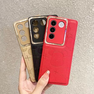 เคส Vivo V27 V29 5G Case Vivo V29 V27E V27 Pro 5G โทรศัพท์มือถือหนังแข็ง ลายหมี สําหรับ