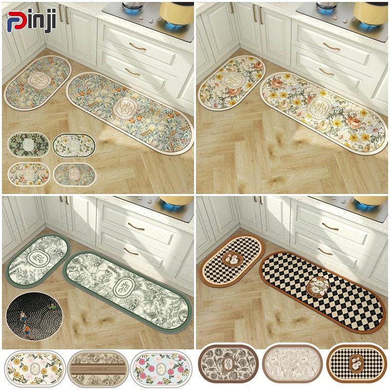 ตกแต่งบ้าน  พรมปูพื้น พิมพ์ลาย กันลื่น สไตล์คลาสสิก สําหรับตกแต่งบ้าน ห้องน้ํา ห้องครัว ราคาพิเศษ