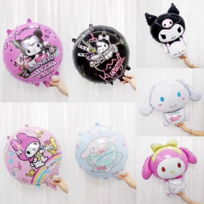 SANRIO ลูกโป่งฟอยล์ฮีเลียม อลูมิเนียม ลาย Kuromi My Melody Cinnamon 3D สร้างสรรค์ สําหรับตกแต่งปาร์ตี้วันเกิดเด็ก