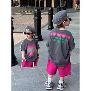 พร้อมส่ง ขายดี เสื้อยืดแขนสั้น สองชิ้น แนวสตรีท ญี่ปุ่น เกาหลี ฤดูร้อน สําหรับเด็กผู้ชาย 2023