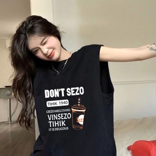 เสื้อสายเดี่ยว แขนกุด ผ้าฝ้าย 100% ขนาดใหญ่ แฟชั่นฤดูร้อน สไตล์ฝรั่งเศส สําหรับนักเรียน