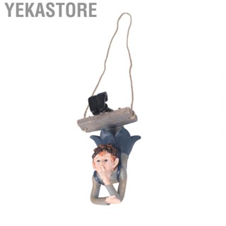 Yekastore Elf Statue Tree Ornament  Resin Swing Forest Elf Figurine  for Home for Patios