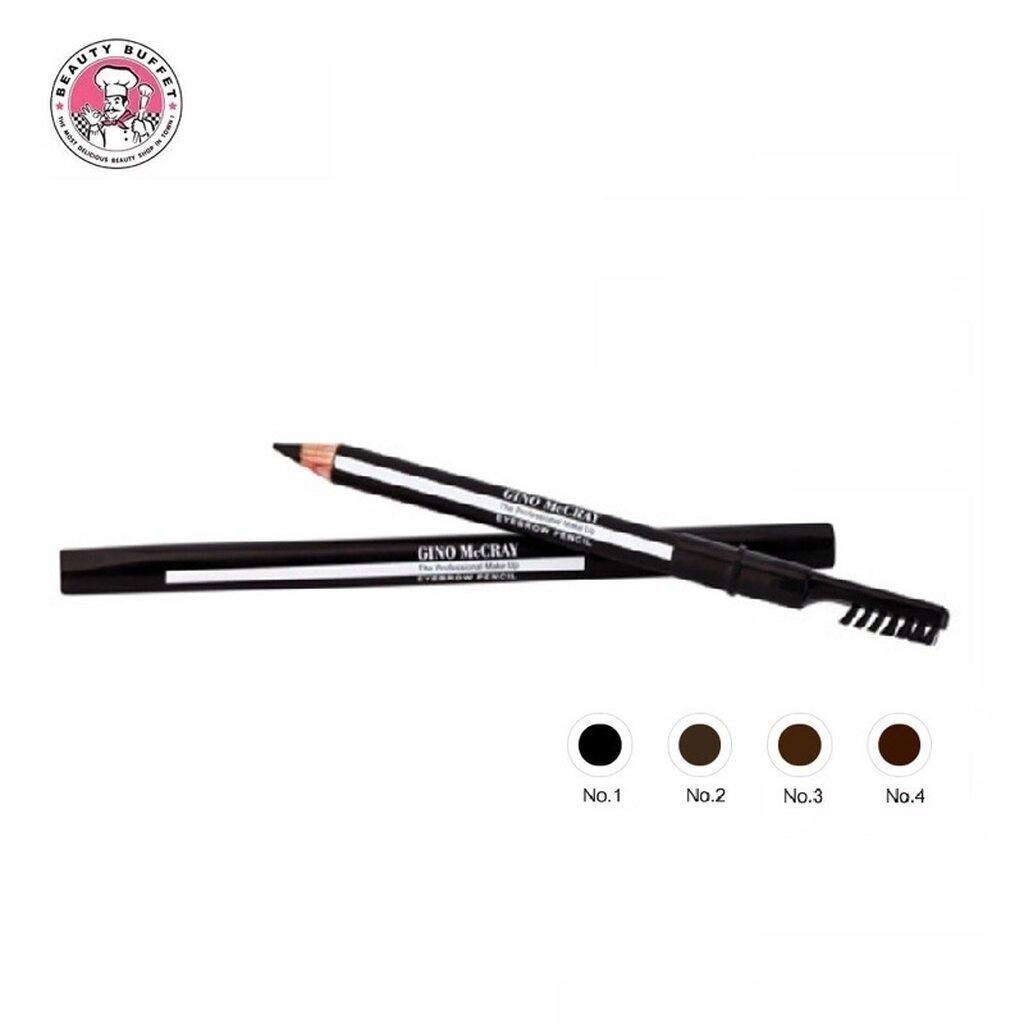 Gino Mccray The professional Make Up Eyebrow Pencil ดินสอเขียนคิ้ว แบบเหลา พร้อมแปรงปัด