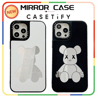 Casetify เคสโทรศัพท์มือถืออะคริลิคแข็ง กันกระแทก ลายหมีโหดขาวดํา สําหรับ IPhone14 13 12 Pro Max 11