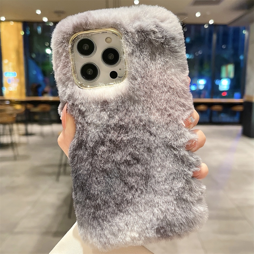 เคสโทรศัพท์มือถือแบบนิ่ม แต่งขนปุย ไล่โทนสี แฟชั่น สําหรับ Samsung A02 A02S A12 A22 A32 A42 A52 A52S A72