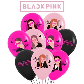 ลูกโป่งยาง สีดํา สีชมพู สไตล์เกาหลี 12 นิ้ว 10 ชิ้น