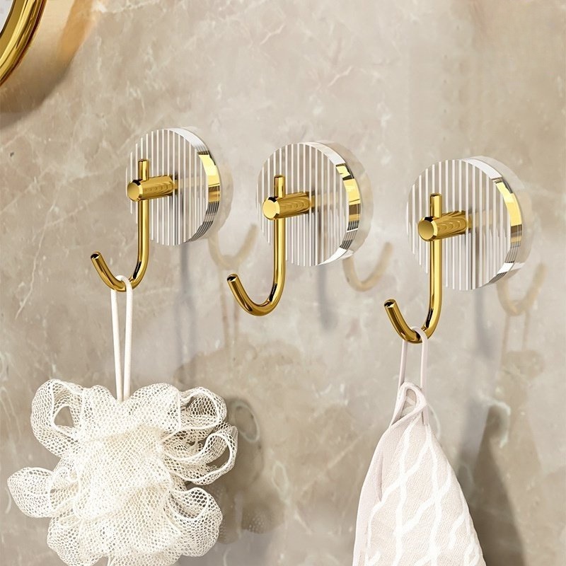 ตะขอแขวนผนัง อะคริลิค แบบสองด้าน หรูหรา สําหรับแขวนผ้าขนหนู กระเป๋า กุญแจ ติดผนังห้องน้ํา ห้องครัว