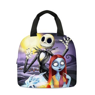 กระเป๋าใส่กล่องอาหารกลางวัน กันน้ํา ลาย The Nightmare Before Christmas สําหรับเด็กผู้หญิง และนักเรียน