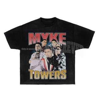 Myke Towers 90s Retro Rap Tee | Bootleg Rap Tee | Vintage 90s Rap Tee | Reggaeton เสื้อยืด | 2000s Rap Tee